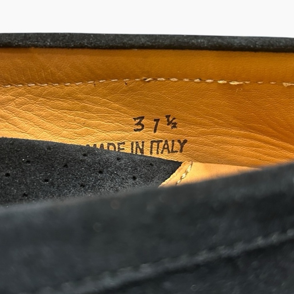 Diane B. Tid Bit Italian Black Suede Loafers Size 37 1/2 US Size 7.5 - Picture 12 of 14